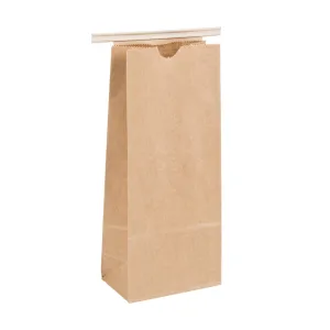 1 lb. Natural Kraft Resealable Coffee Bag with Ties