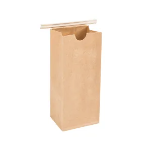 1/2 lb. Natural Kraft Resealable Coffee Bag with Ties
