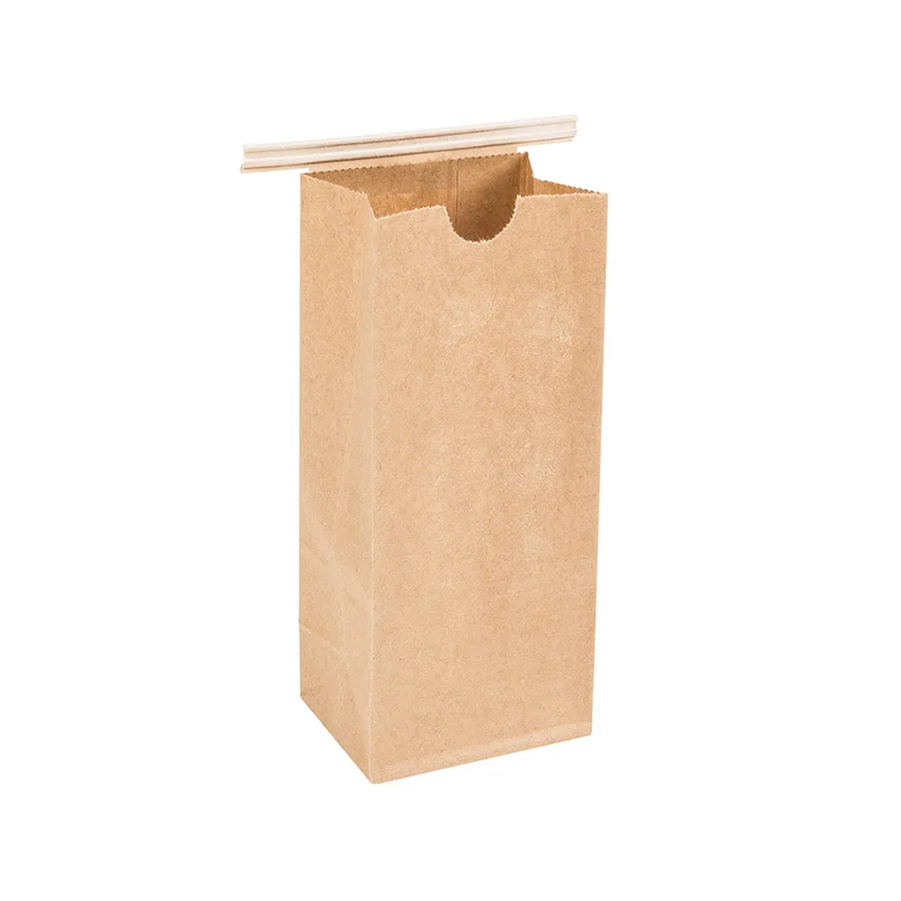 1/2 lb. Natural Kraft Resealable Coffee Bag with Ties