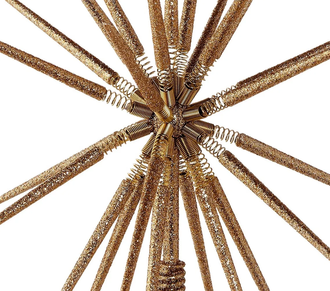 16" Champagne Gold Starburst Foldable Tree Topper