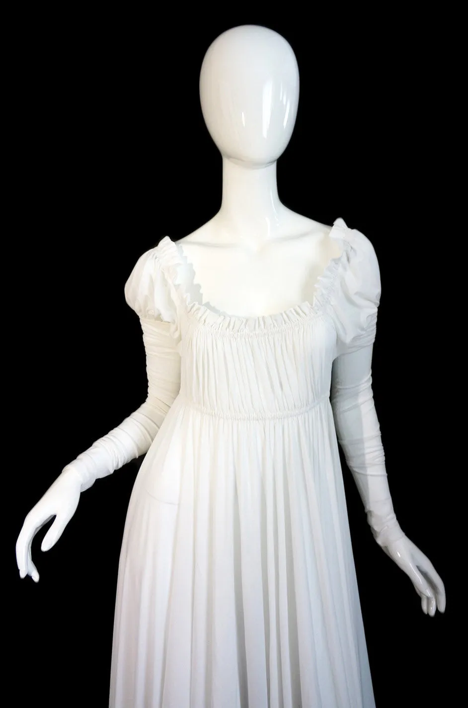 1970s Norma Kamali White Jersey Gown