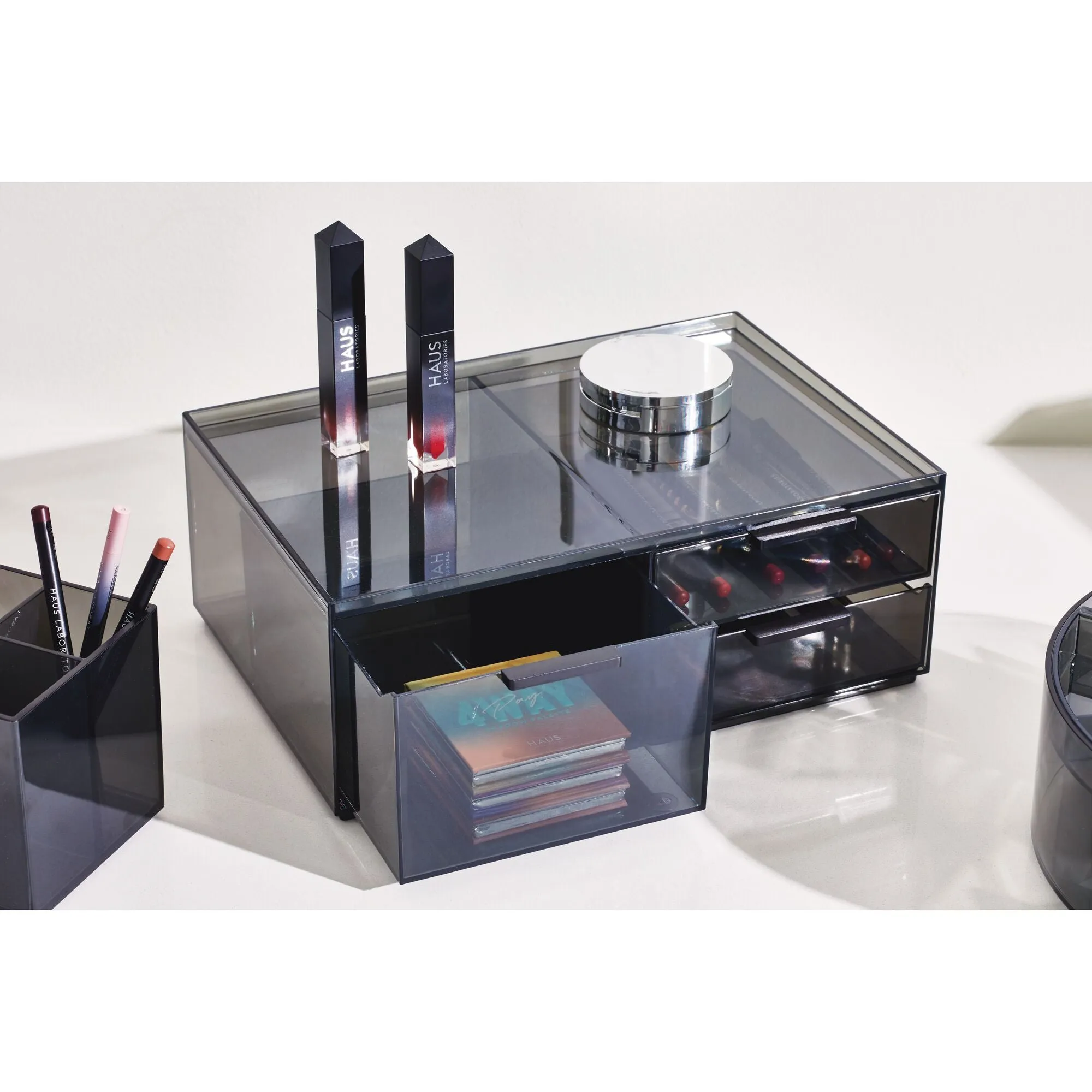 3-Drawer Cosmetic Organizer, Smoke