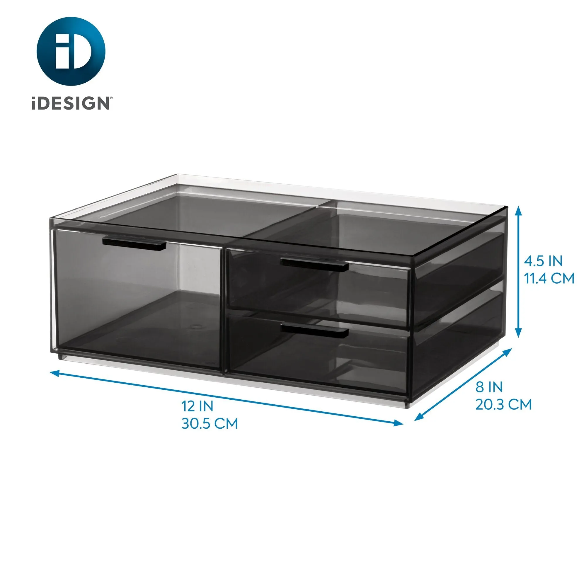 3-Drawer Cosmetic Organizer, Smoke