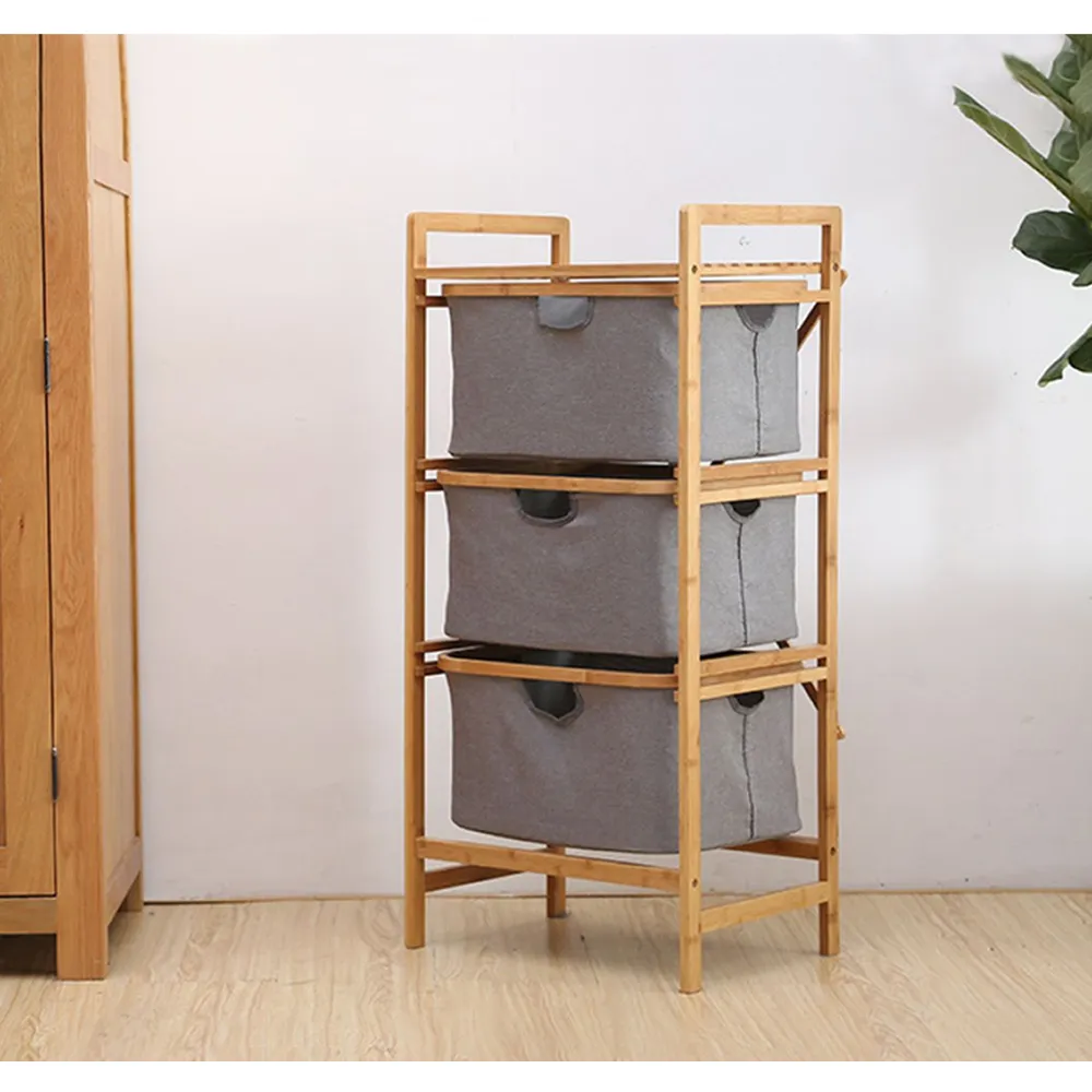 3-Tier Freestanding Bamboo Wooden Organizer