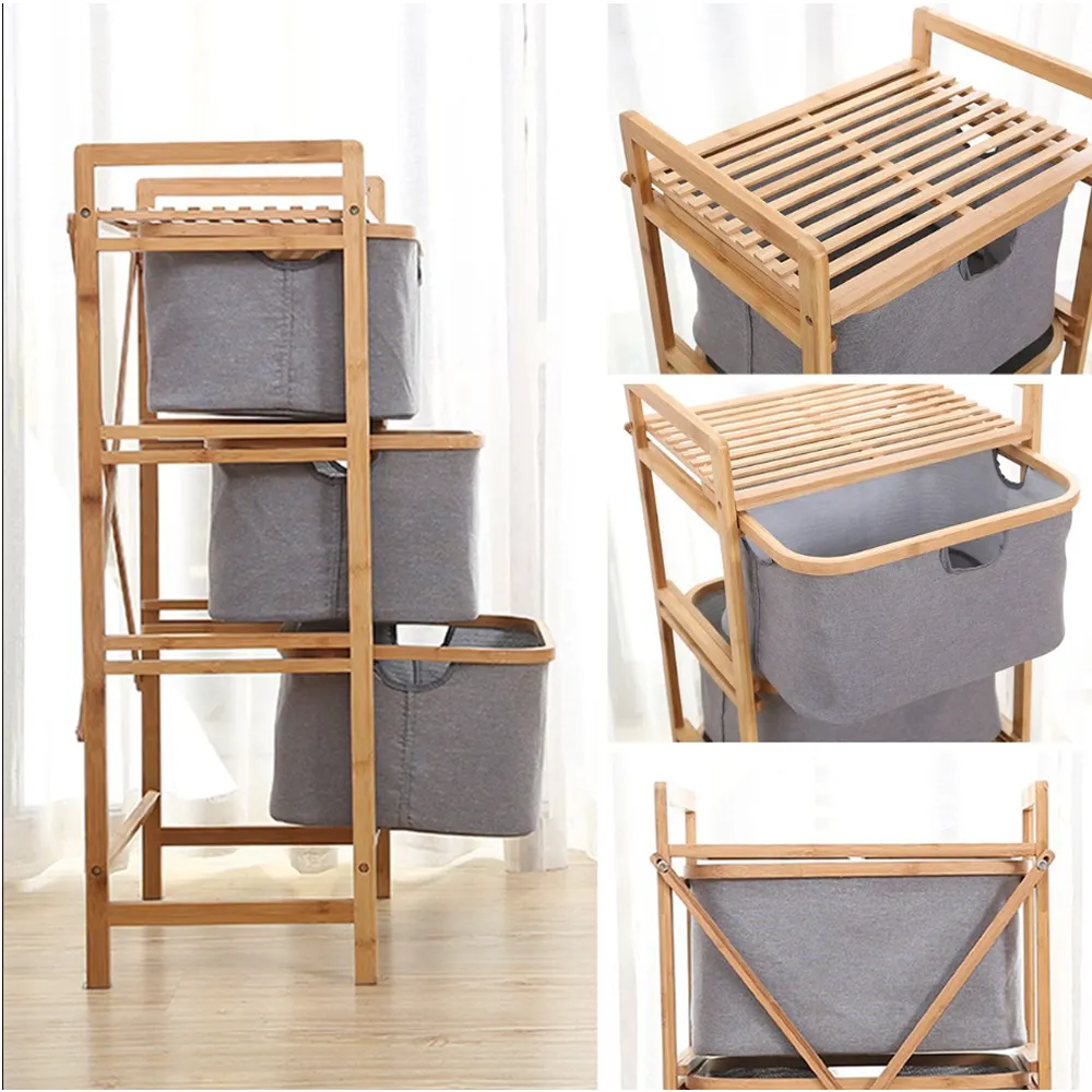 3-Tier Freestanding Bamboo Wooden Organizer