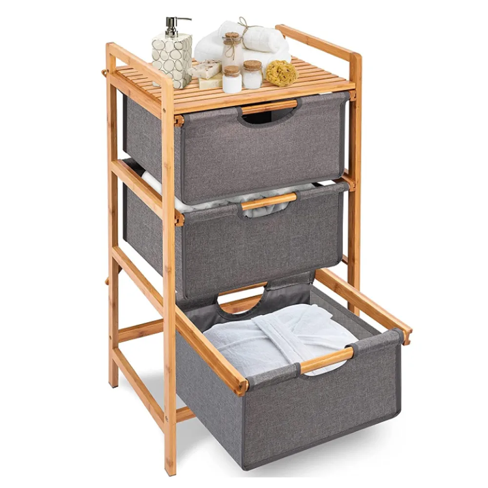 3-Tier Freestanding Bamboo Wooden Organizer