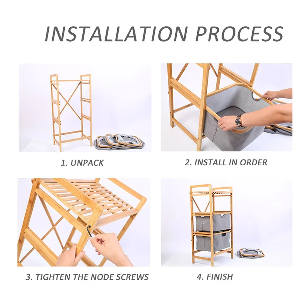 3-Tier Freestanding Bamboo Wooden Organizer
