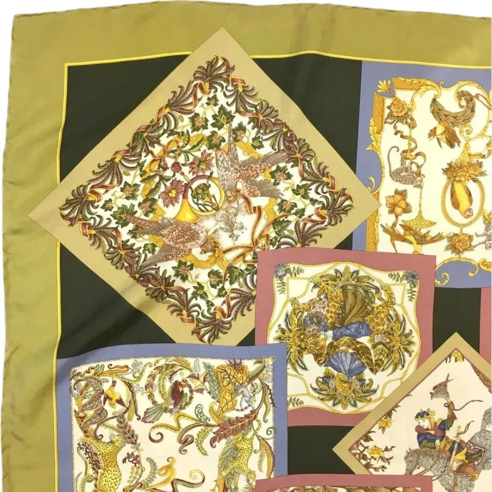 674165AR (S1) Salvatore Ferragamo Scarf Animal Pattern Multicolor Silk