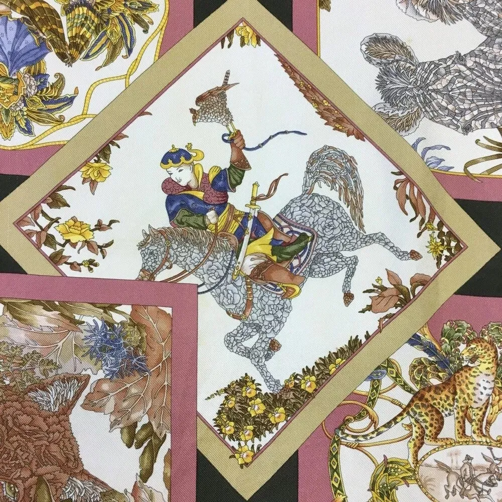 674165AR (S1) Salvatore Ferragamo Scarf Animal Pattern Multicolor Silk