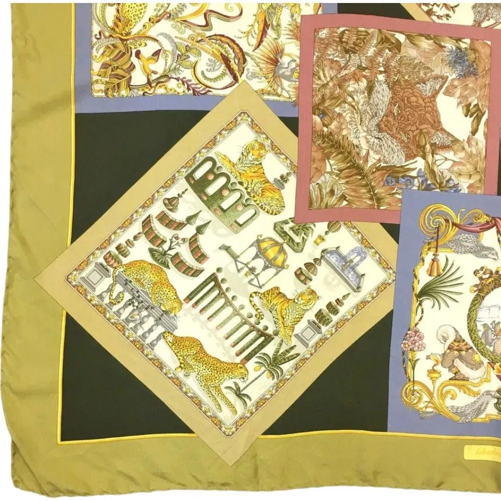 674165AR (S1) Salvatore Ferragamo Scarf Animal Pattern Multicolor Silk