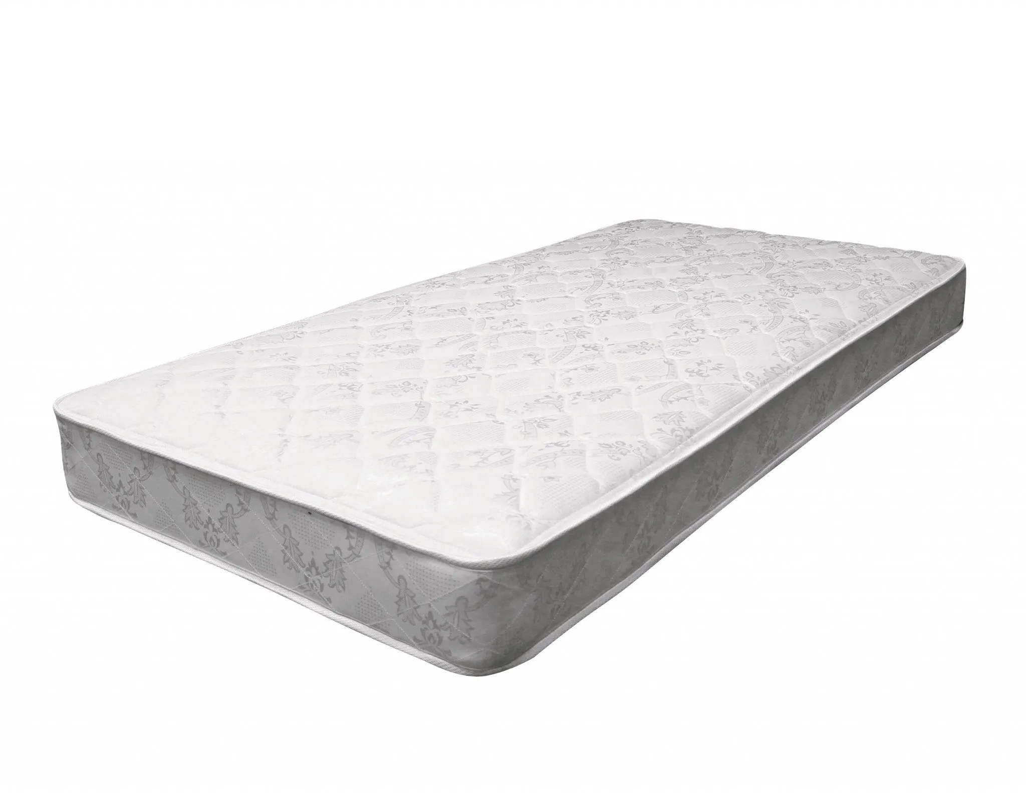75" X 54" X 6" Full White And Gray Fabric Mattress