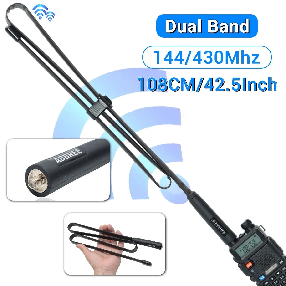 ABBREE Foldable CS Tactical Antenna SMA Female 144/430Mhz for Baofeng UV 5R UV82 UV 13 PRO BF 888S Quansheng UV K5 Radio