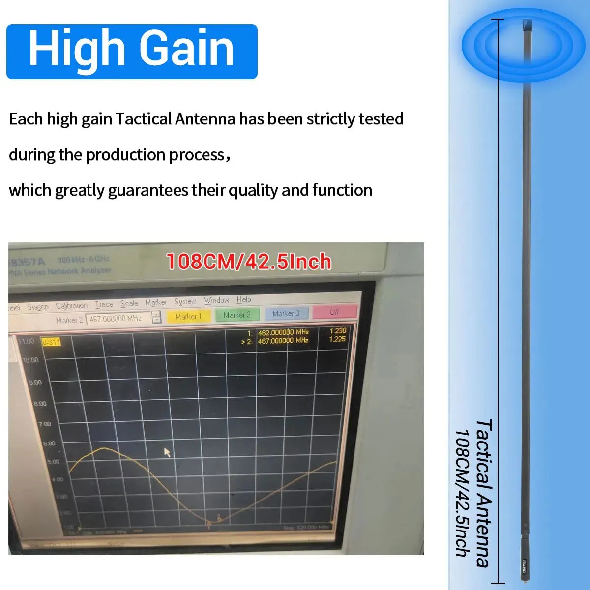 ABBREE Foldable CS Tactical Antenna SMA Female 144/430Mhz for Baofeng UV 5R UV82 UV 13 PRO BF 888S Quansheng UV K5 Radio