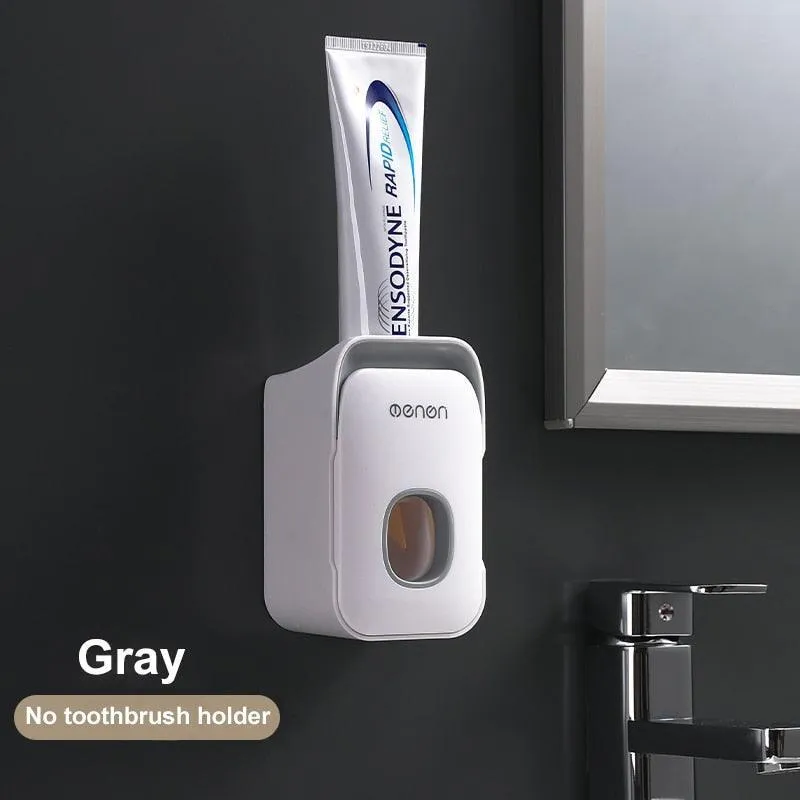 All-in-One Bathroom Organization Kit: Toothbrush Holder, Toothpaste Dispenser, and More