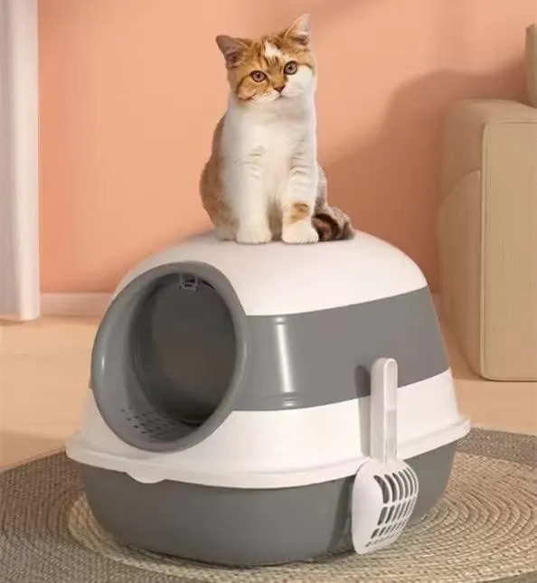 AllPetSolutions Foldable Cat Litter Box - Grey