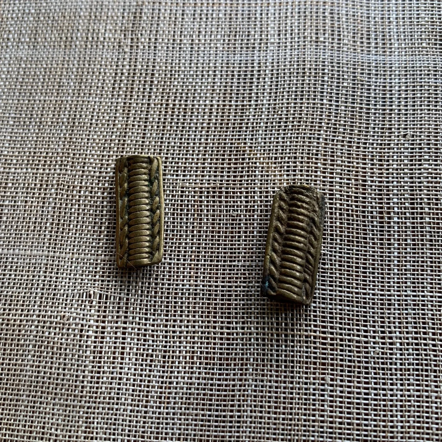 Amazing Pair of Antique Baule Brass Beads