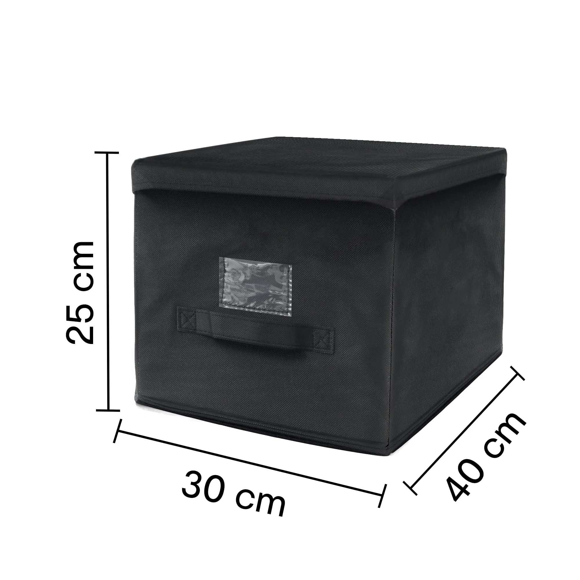 Anko Non-Woven Felt Fabric Collapsible Drawer organisers | Set of 4 | Foldable Storage Box for Clothes, Accessories, Makeup (Black And White)