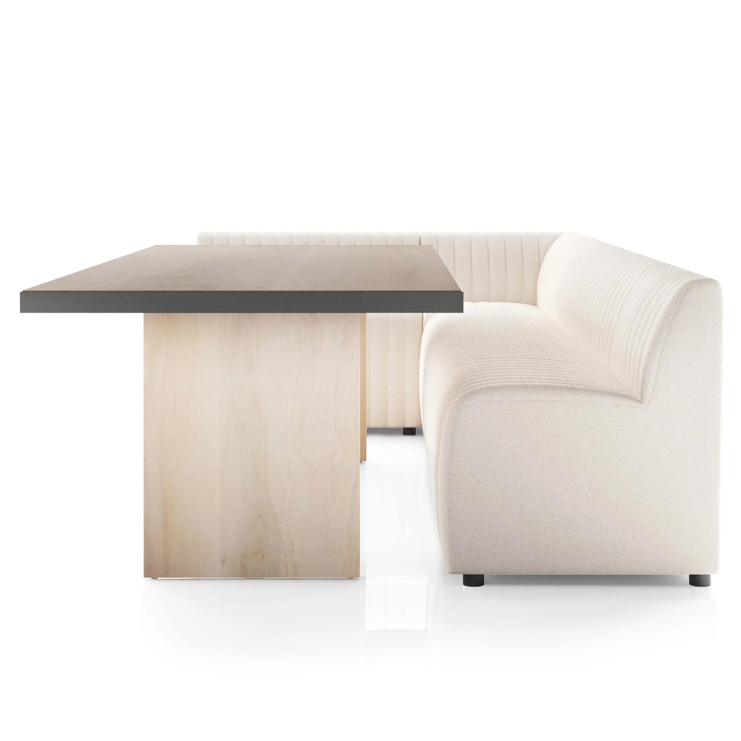 Augustine 125" Dining L-Shape Banquette, Capri Oatmeal
