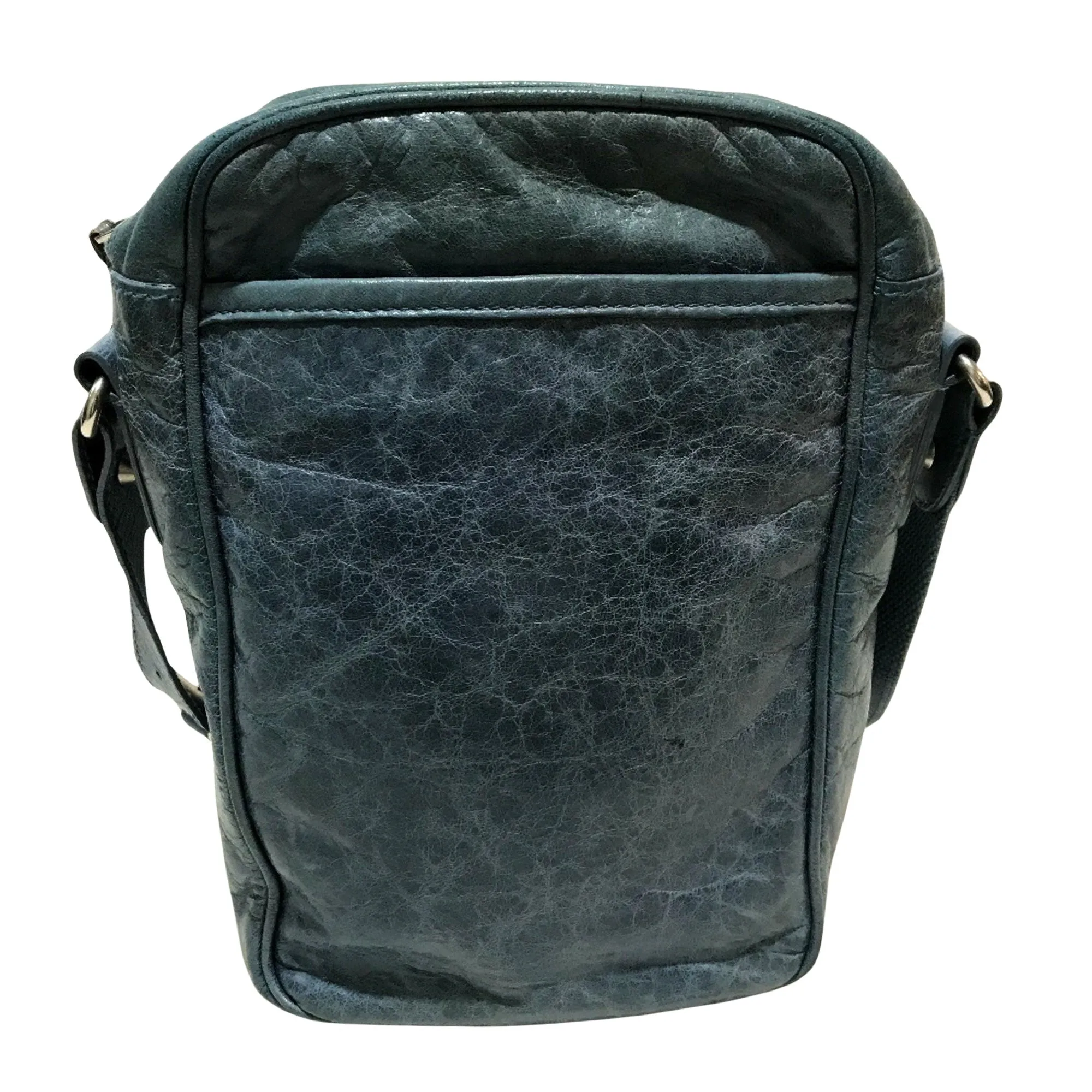 Balenciaga BB Reporter Blue Leather Bag