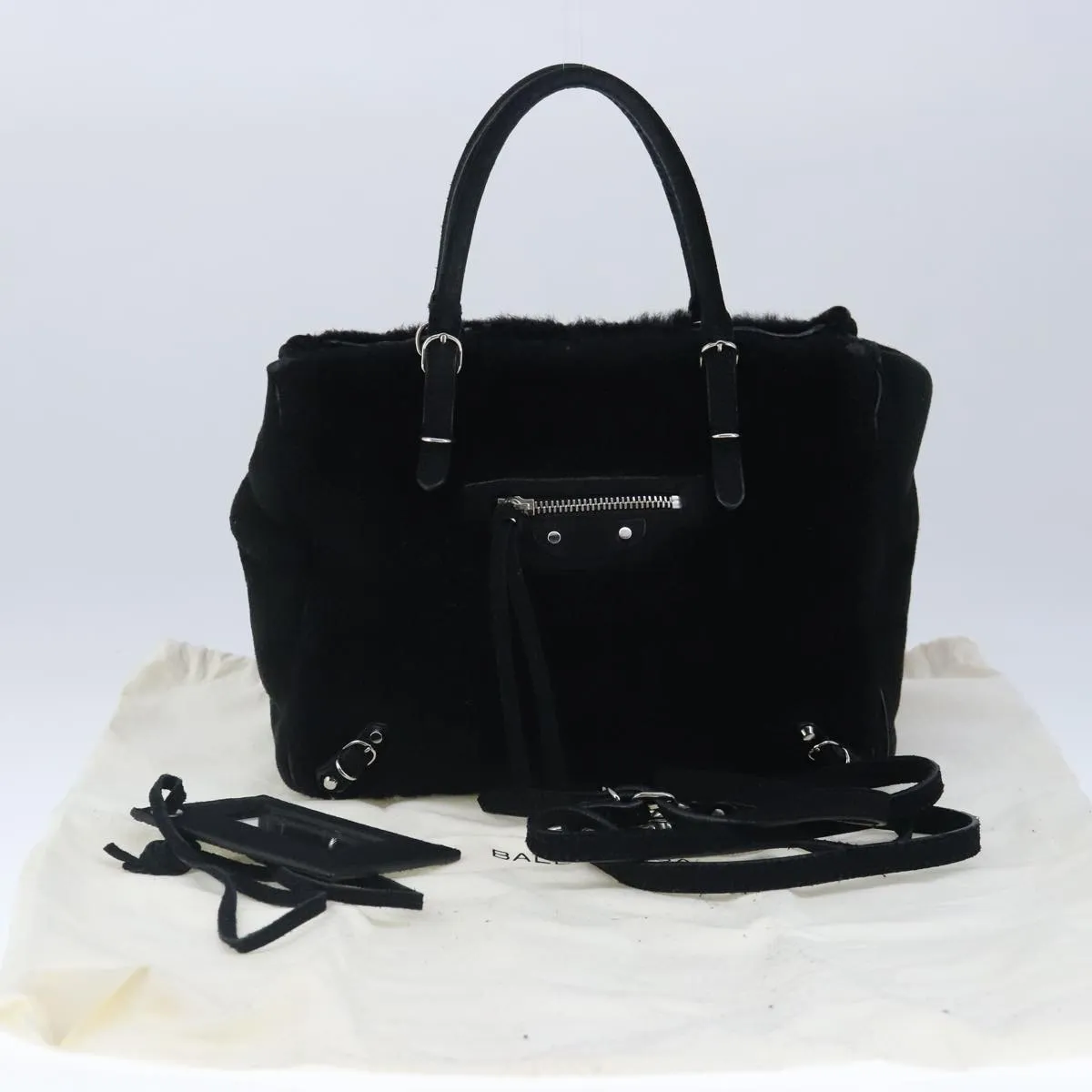 Balenciaga City Black Suede Bag