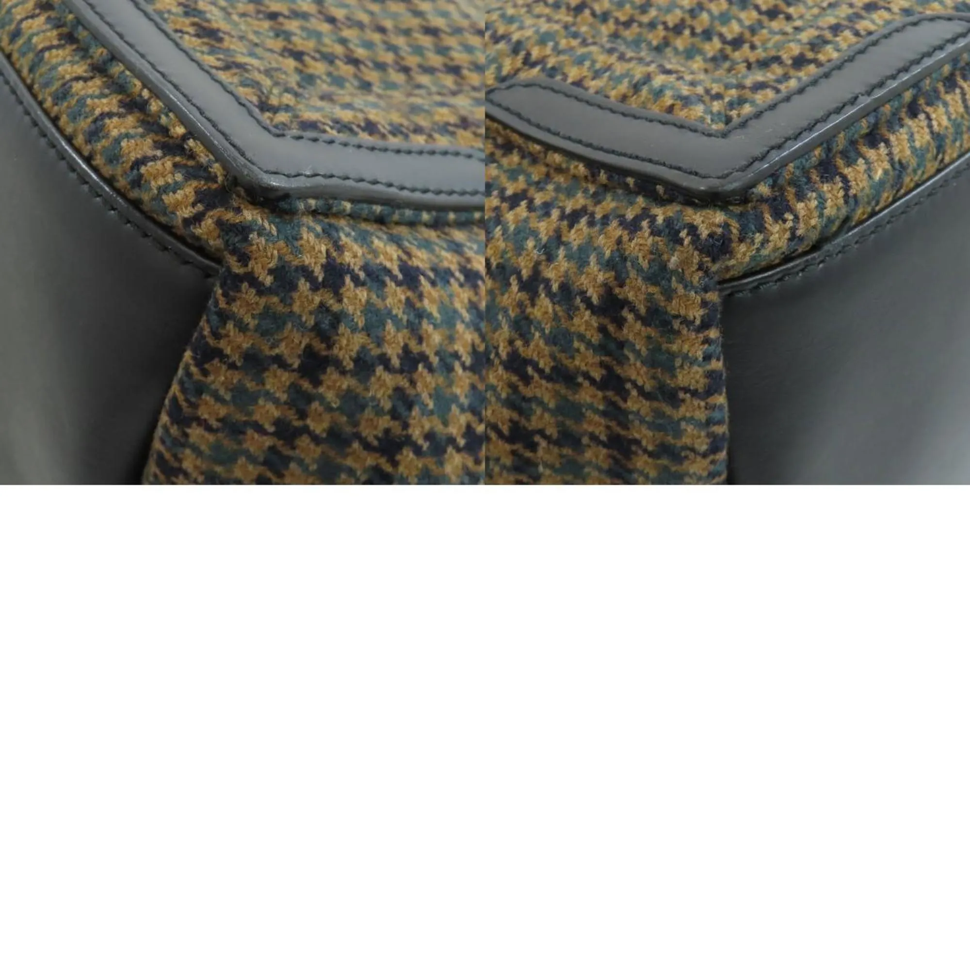 Balenciaga Navy Cabas Brown Wool Bag