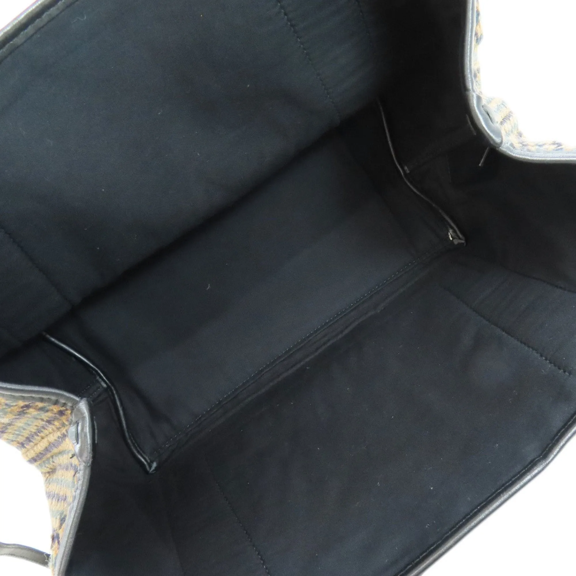 Balenciaga Navy Cabas Brown Wool Bag