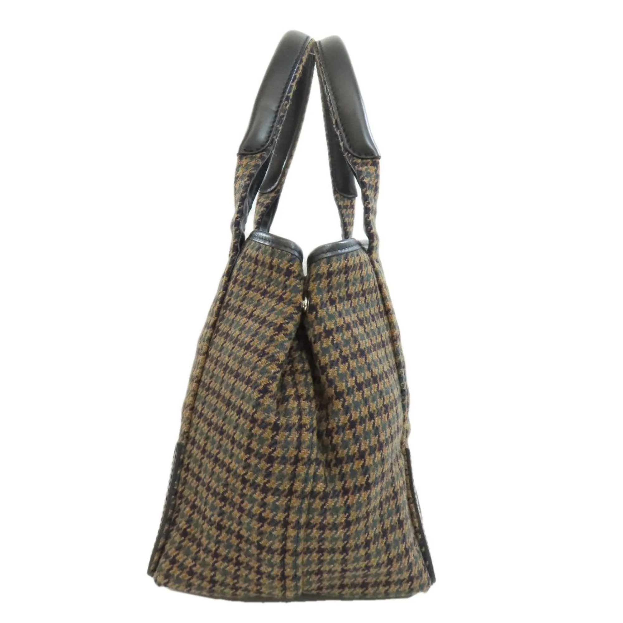Balenciaga Navy Cabas Brown Wool Bag
