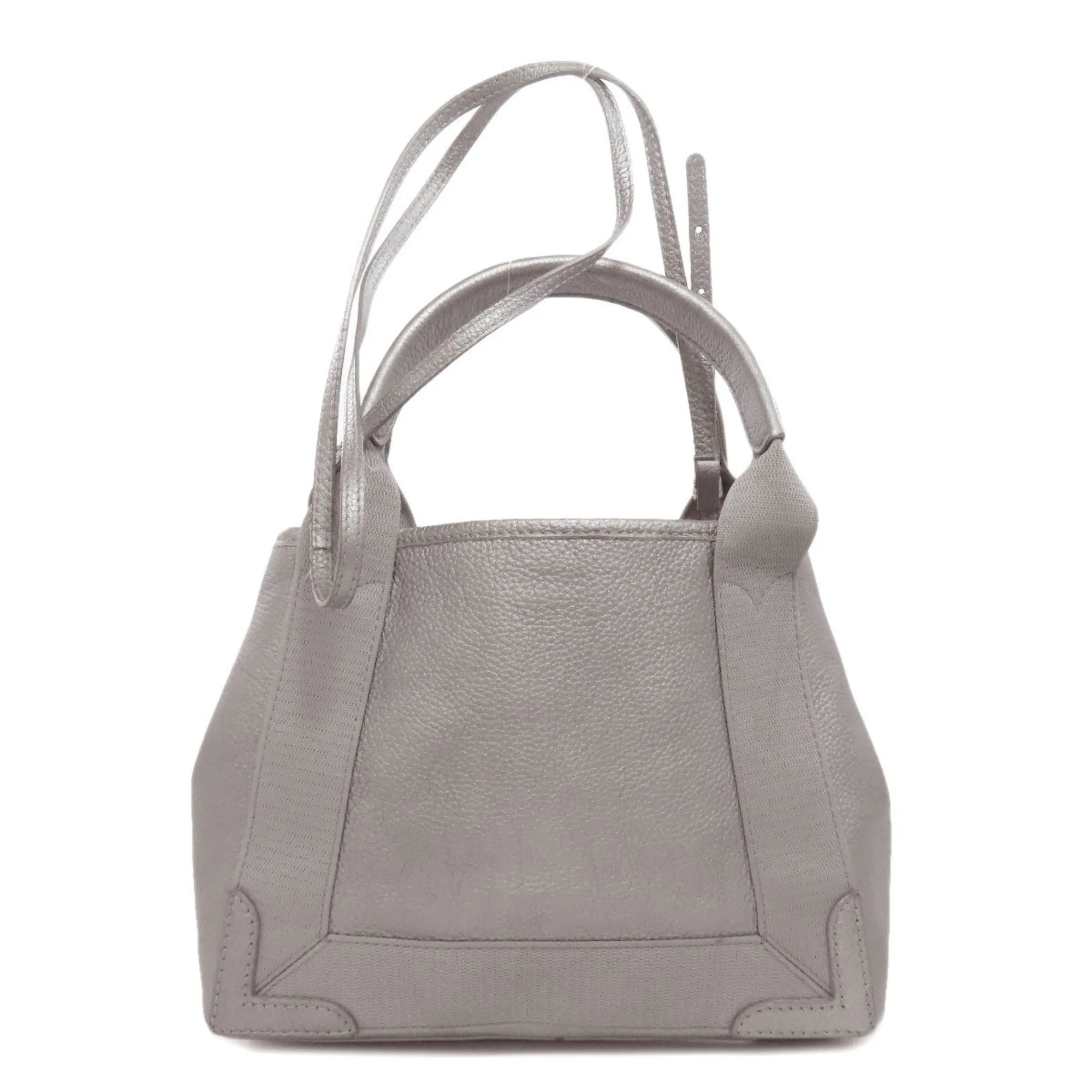 Balenciaga Navy Cabas Silver Leather Bag