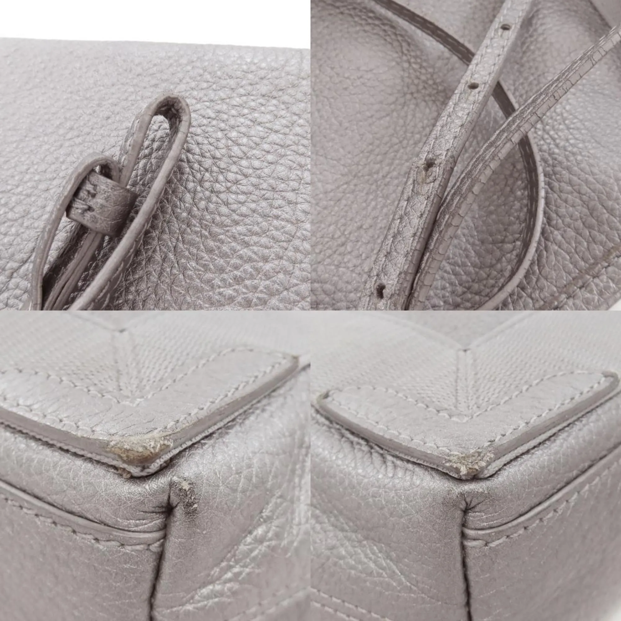 Balenciaga Navy Cabas Silver Leather Bag