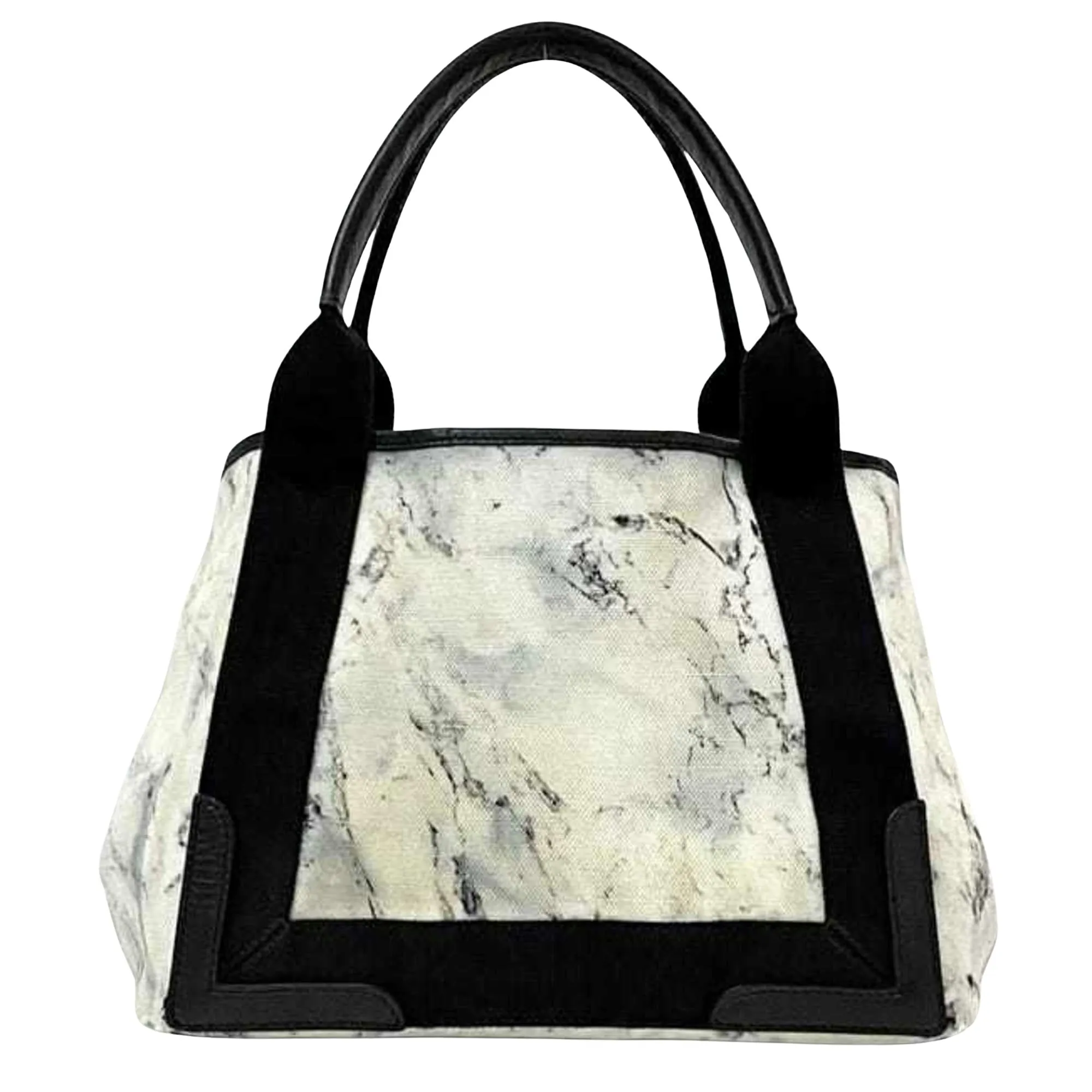 Balenciaga Navy White Canvas Bag