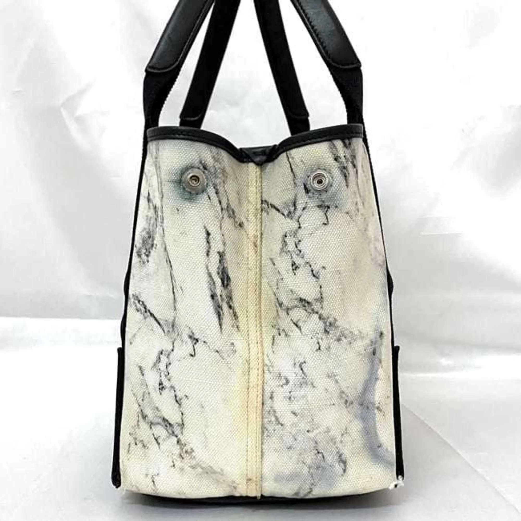 Balenciaga Navy White Canvas Bag