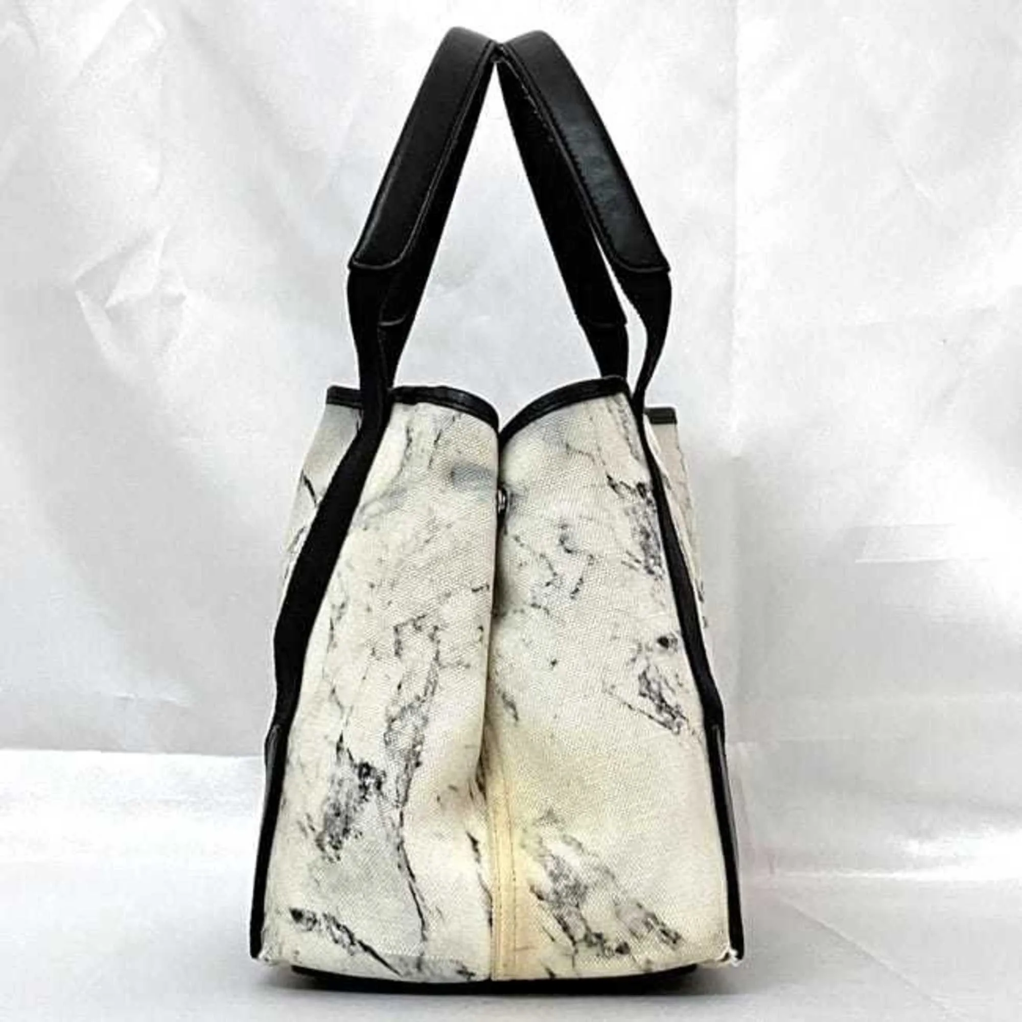 Balenciaga Navy White Canvas Bag