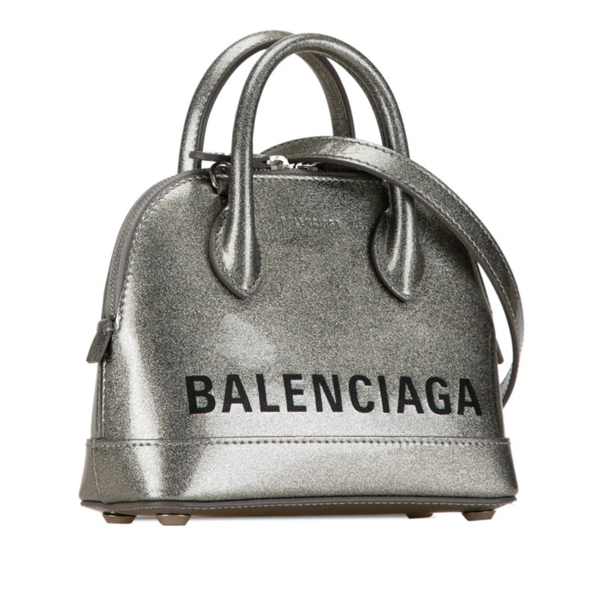 Balenciaga Ville Silver Leather Bag
