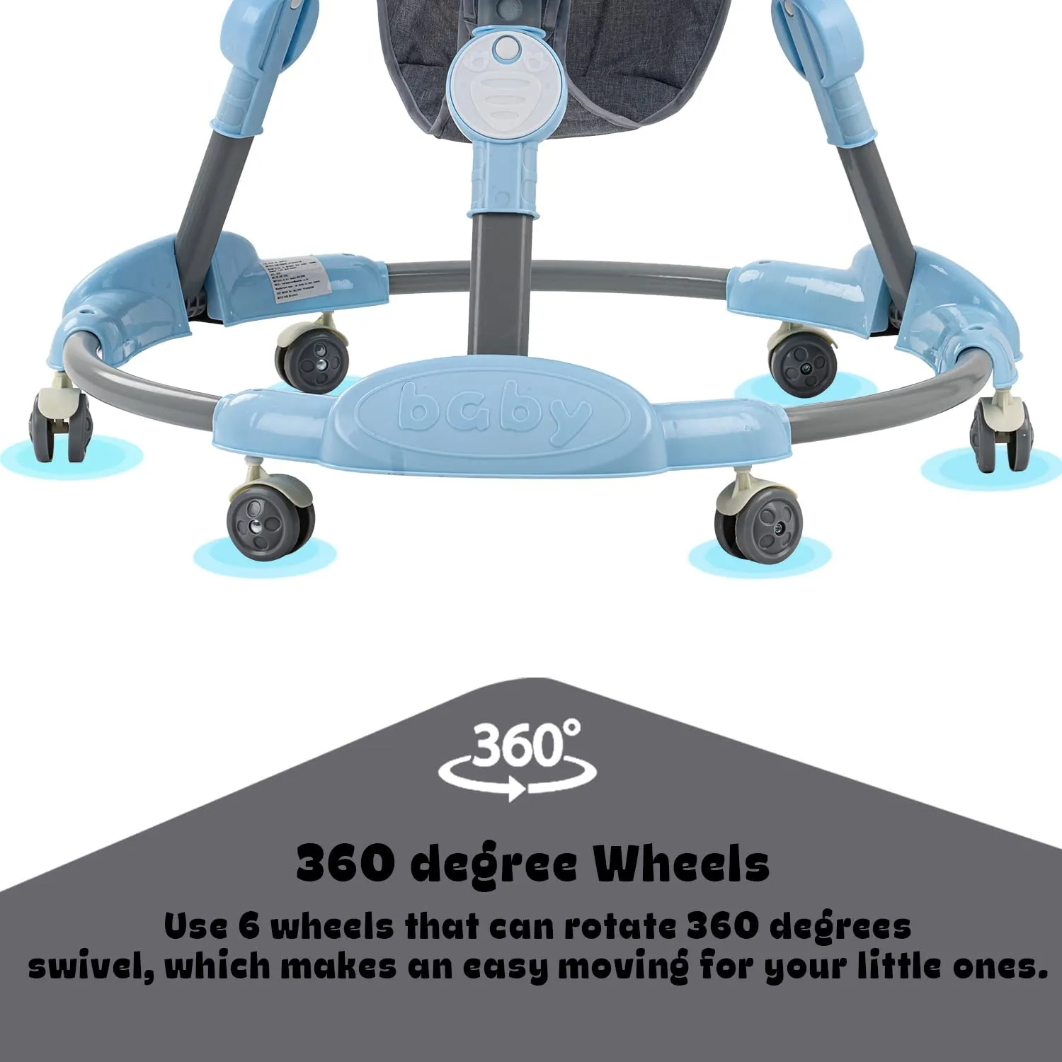 Baybee Bessie Baby Walker for Kids, Foldable Kids Walker with 3 Seat Height Adjustable, Cushion Seat