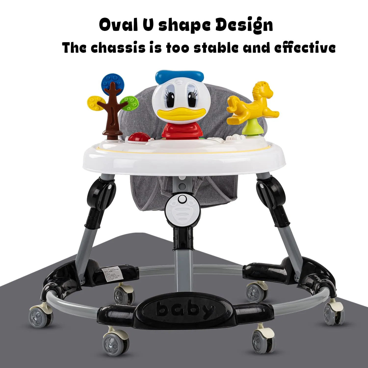 Baybee Bessie Baby Walker for Kids, Foldable Kids Walker with 3 Seat Height Adjustable, Cushion Seat