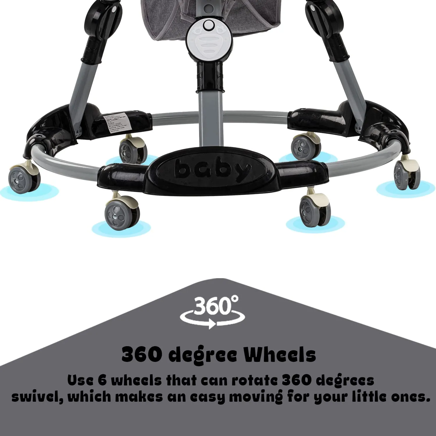 Baybee Bessie Baby Walker for Kids, Foldable Kids Walker with 3 Seat Height Adjustable, Cushion Seat