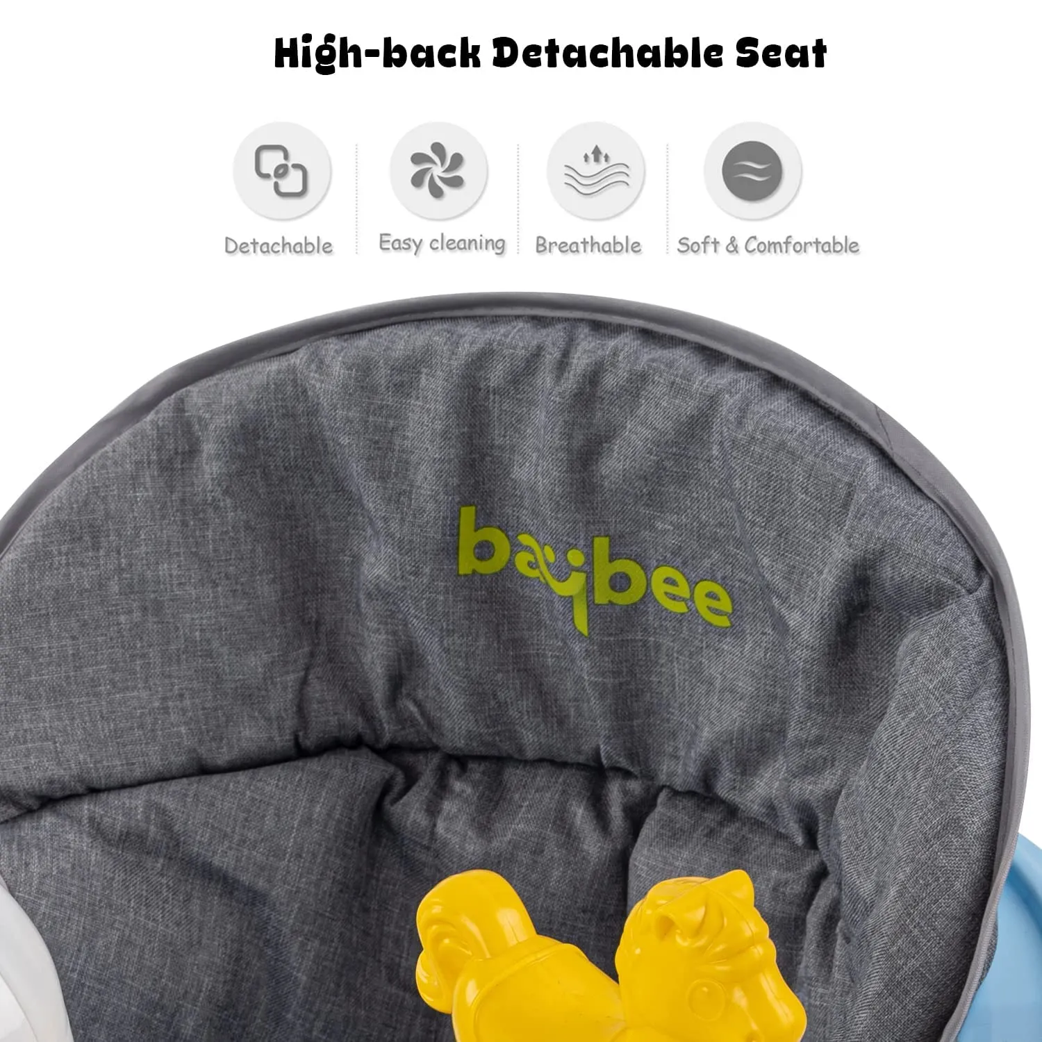 Baybee Bessie Baby Walker for Kids, Foldable Kids Walker with 3 Seat Height Adjustable, Cushion Seat