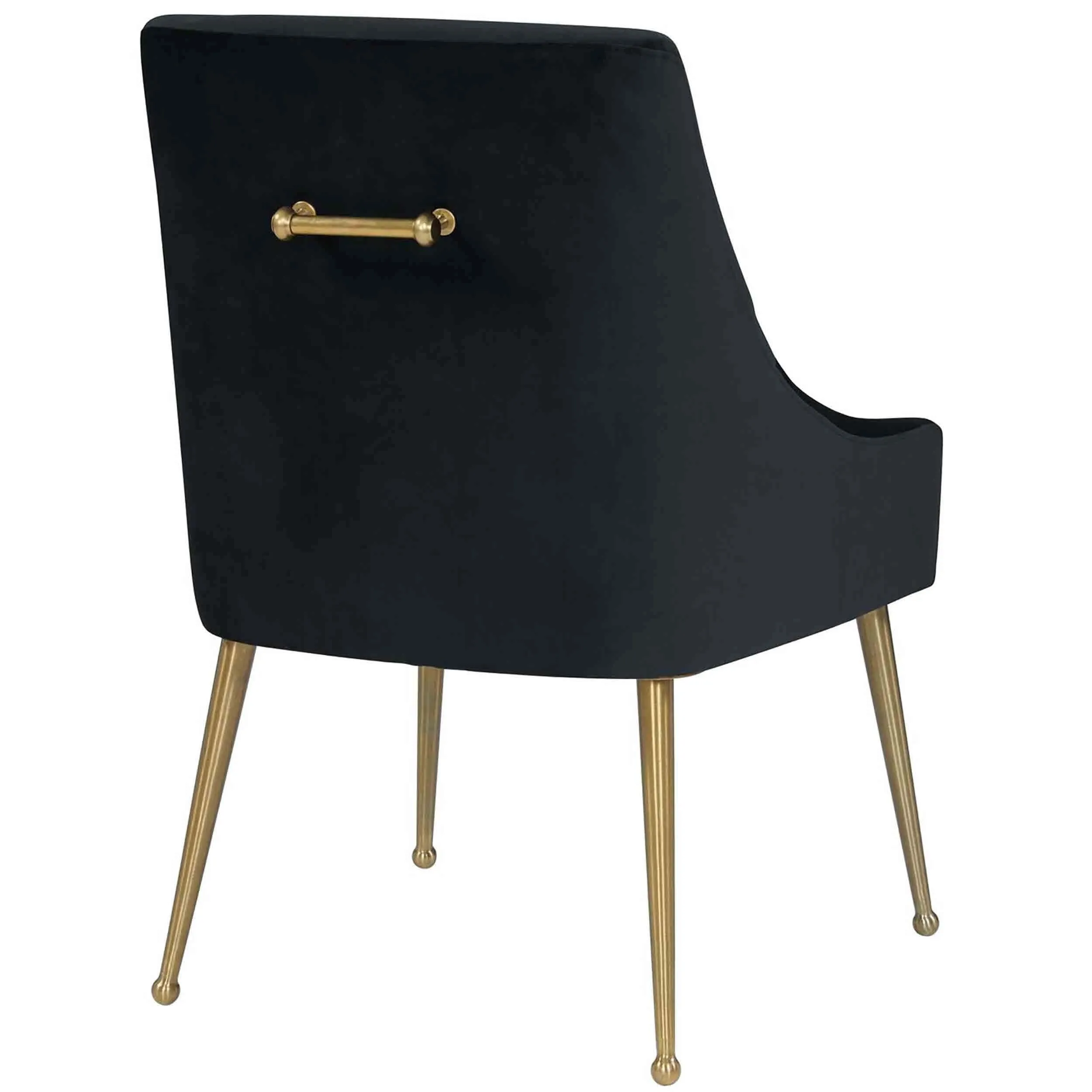 Beatrix Side Chair, Black/Brushed Gold Base