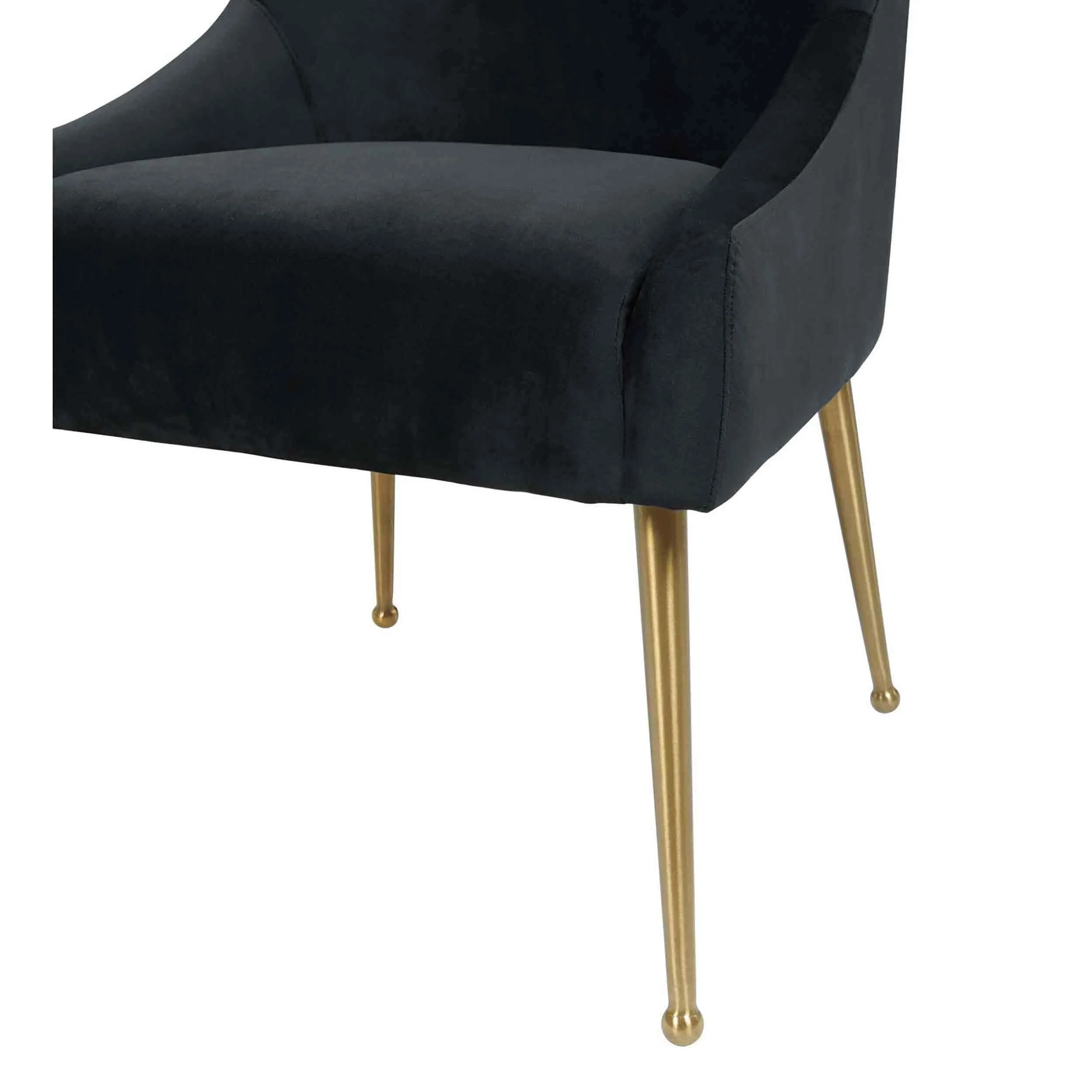 Beatrix Side Chair, Black/Brushed Gold Base