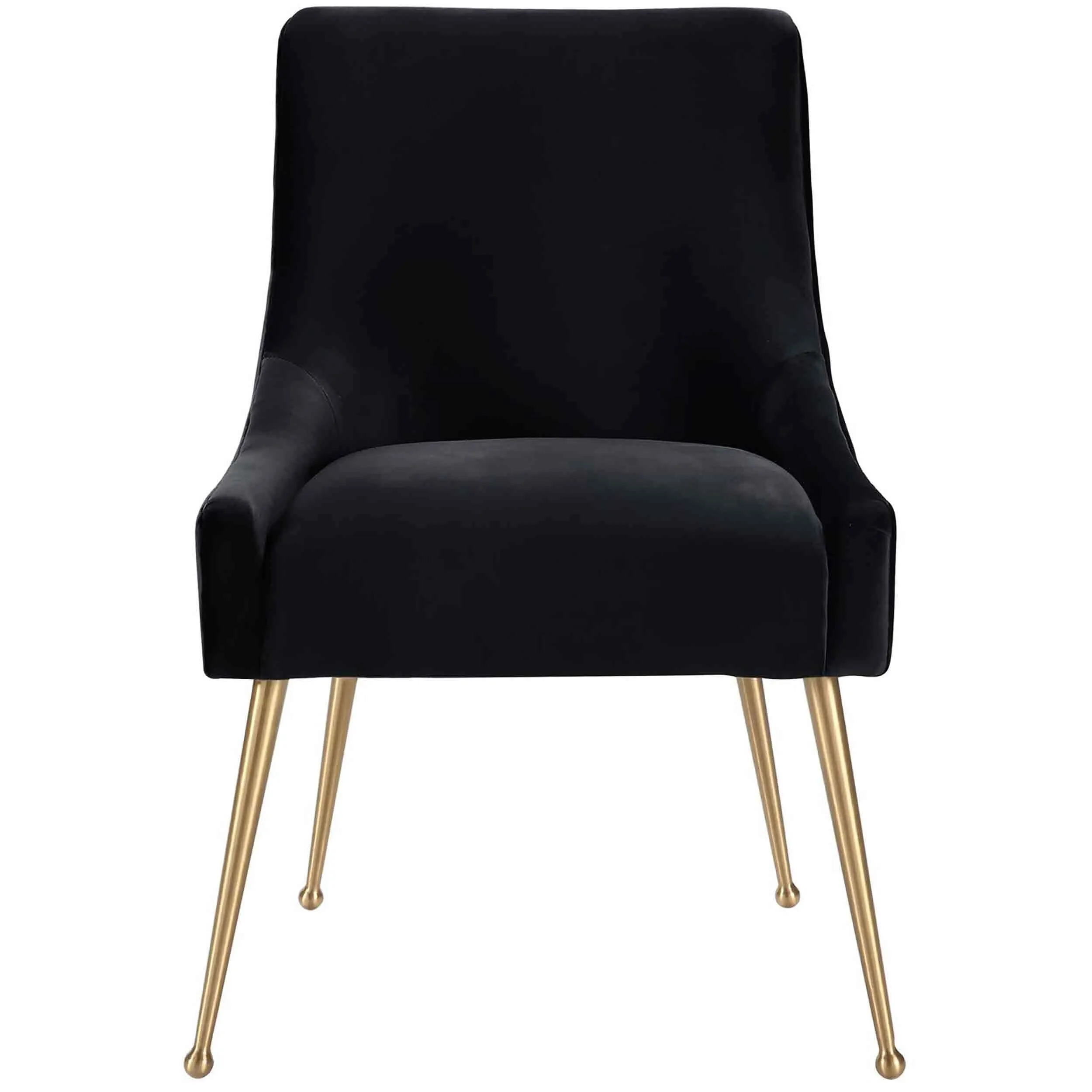 Beatrix Side Chair, Black/Brushed Gold Base