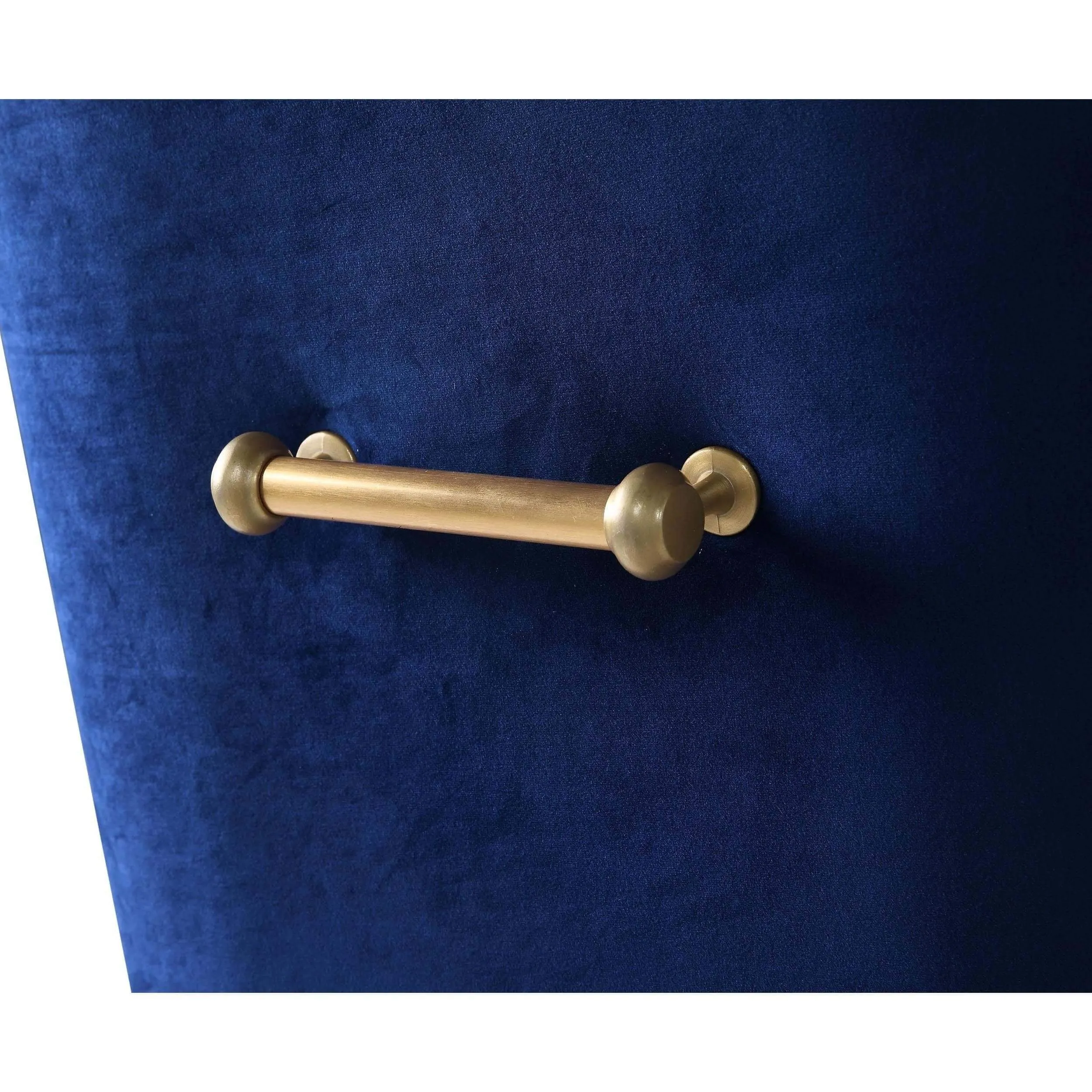 Beatrix Side Chair, Navy/Brushed Gold Base