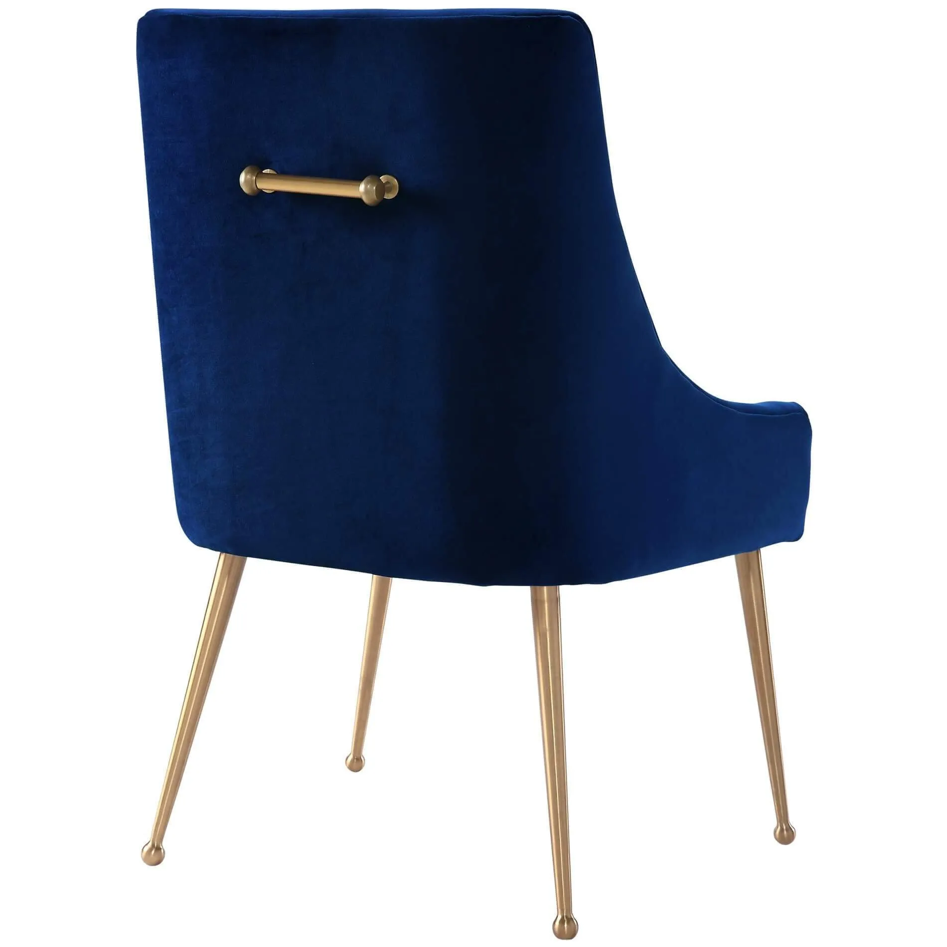 Beatrix Side Chair, Navy/Brushed Gold Base