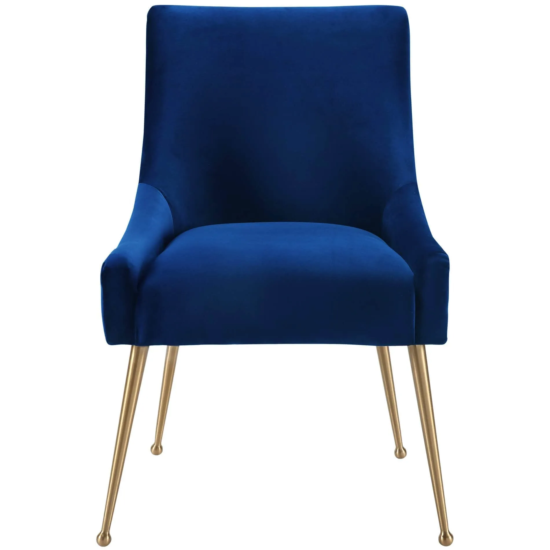 Beatrix Side Chair, Navy/Brushed Gold Base