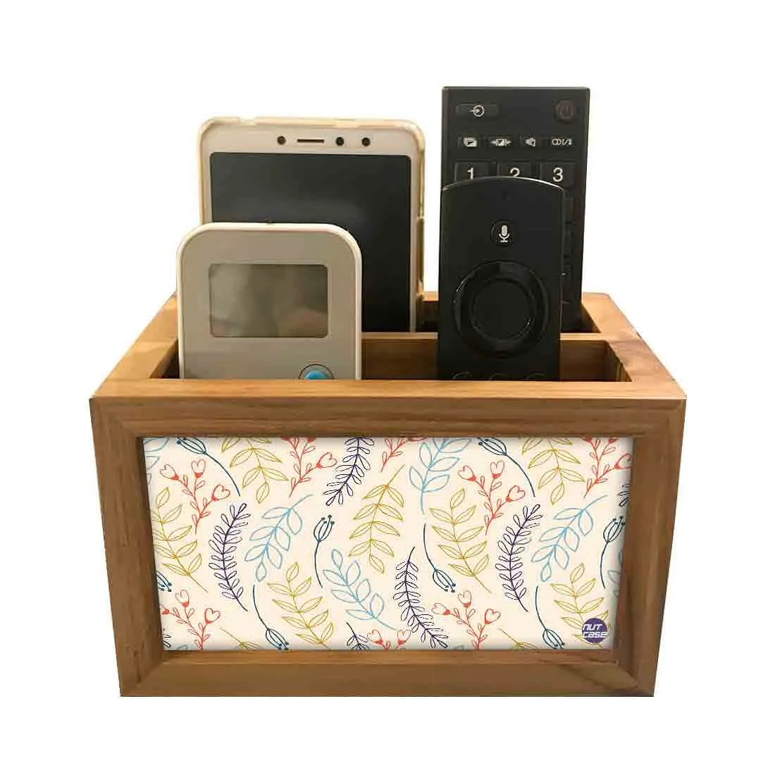 Beautiful Tv Control Organizer - Leaves And Branches - White