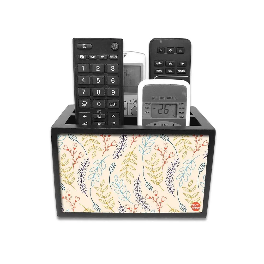 Beautiful Tv Control Organizer - Leaves And Branches - White