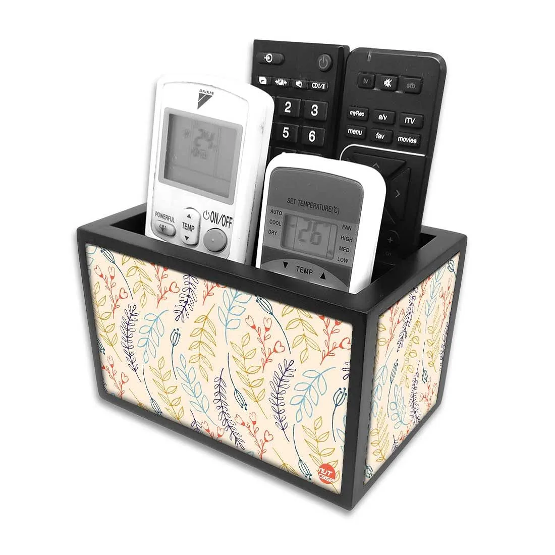 Beautiful Tv Control Organizer - Leaves And Branches - White