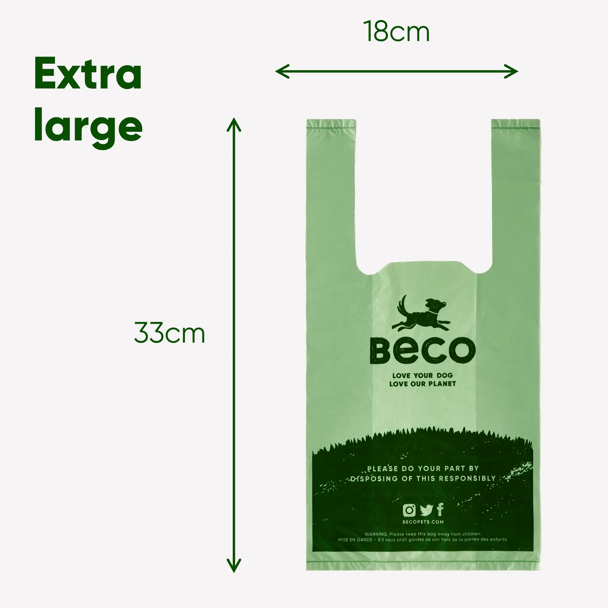 Beco Poop Bag with Handles | Big, Strong, Leak-Proof