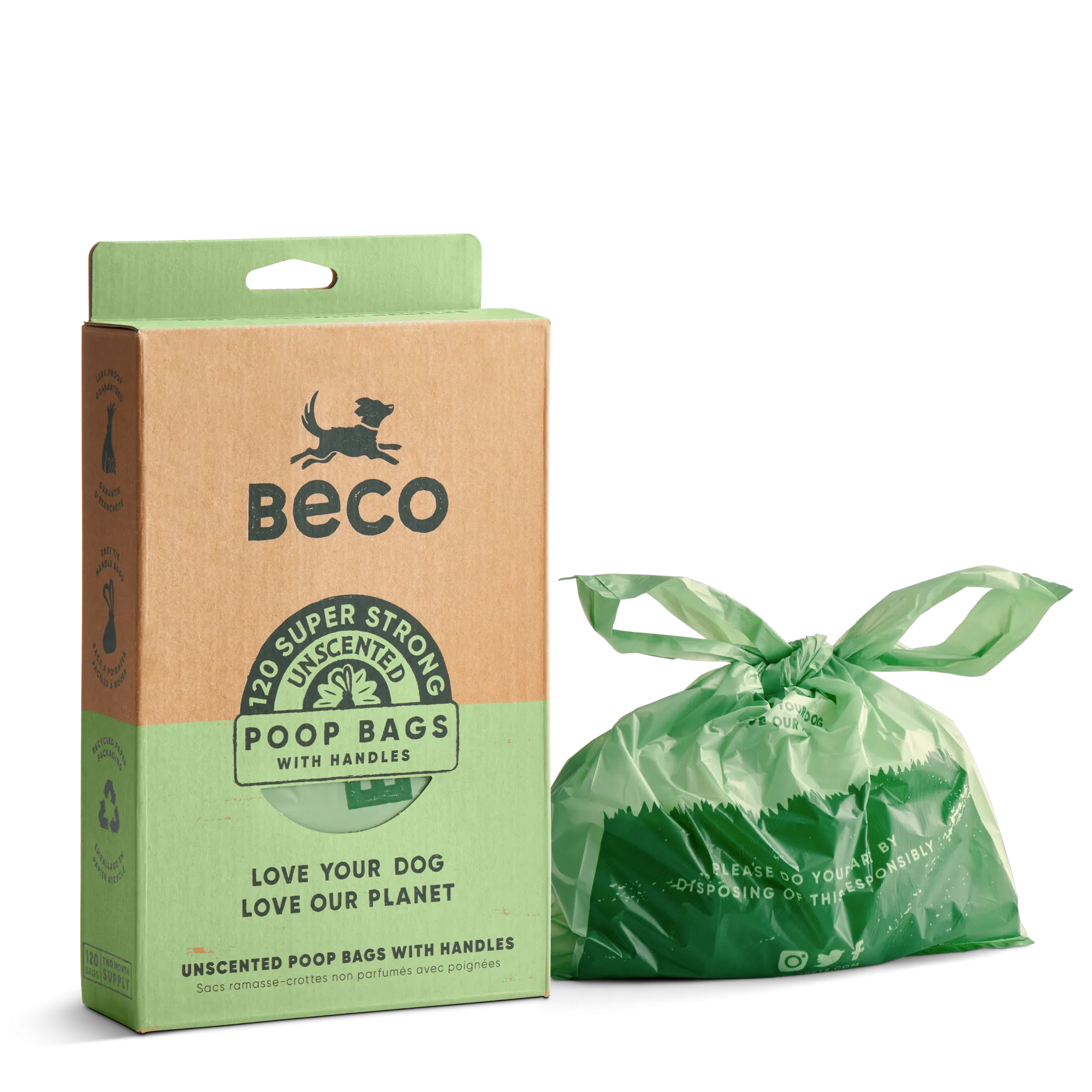 Beco Poop Bag with Handles | Big, Strong, Leak-Proof