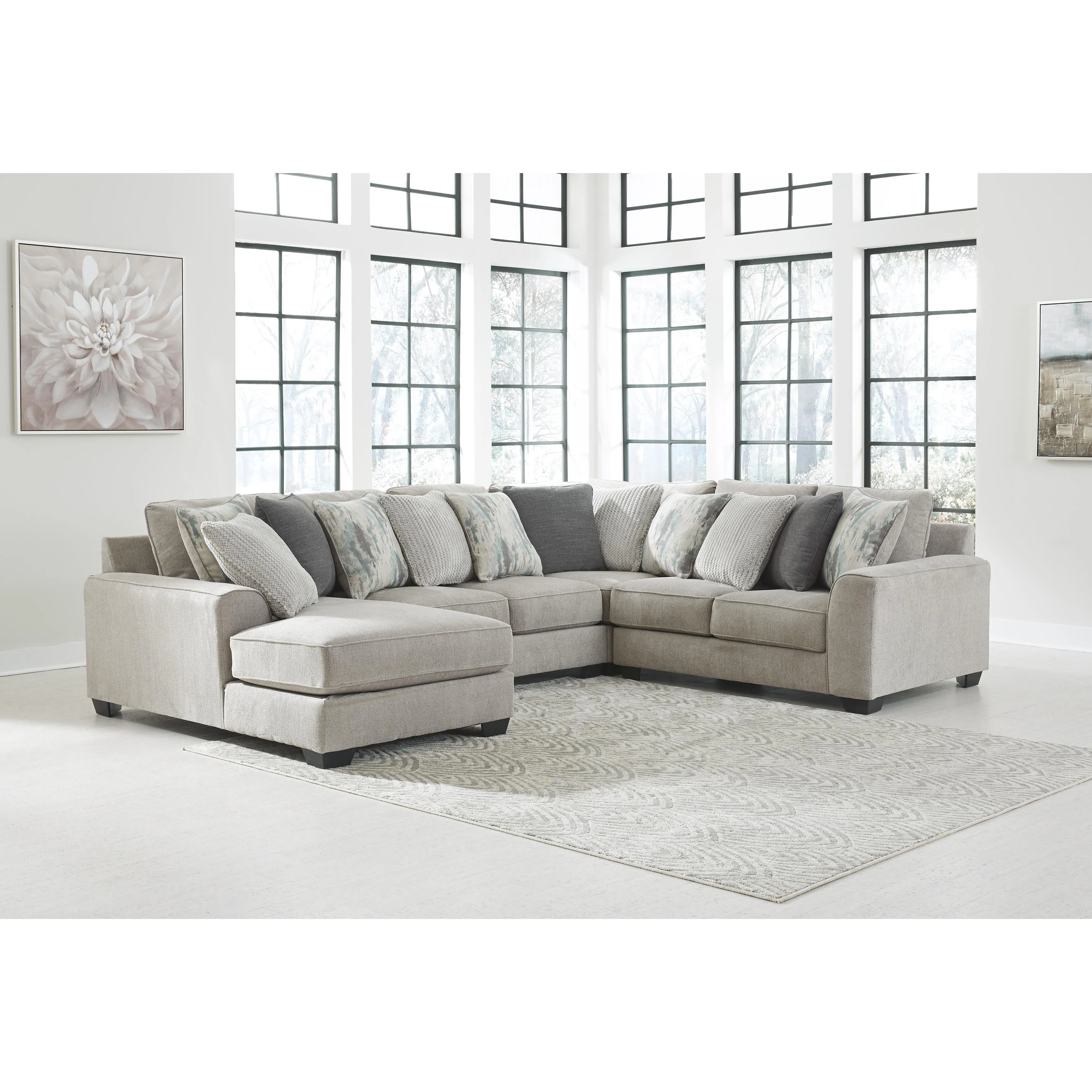 Benchcraft Ardsley Fabric 4 pc Sectional 3950416/3950434/3950477/3950456