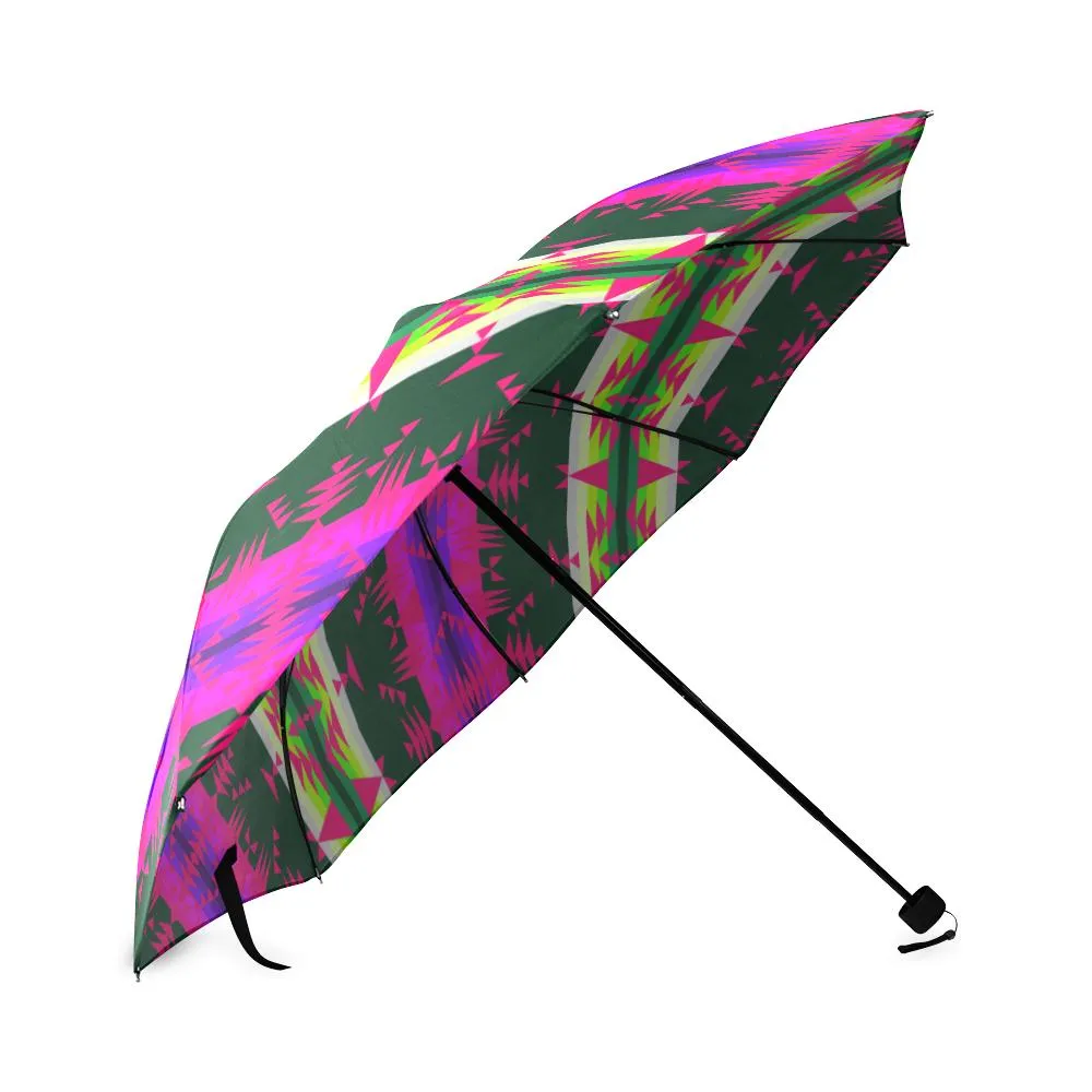 Between the Mountains Deep Lake Sunset Foldable Umbrella
